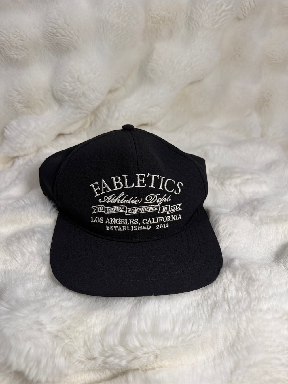 Fabletics Black Cap with White Embroidered Logo
